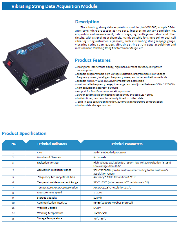 Vibrating String Data Acquisition Module(图1)
