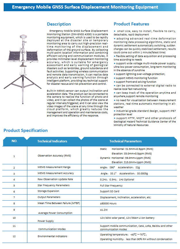 Emergency Mobile GNSS Surface Displacement Monitoring Equipment(图1)